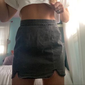 High waisted Black Denim skirt
